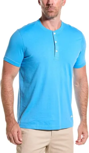 Brooks Brothers Men's Short Sleeve Cotton Jersey Henley Logo T-Shirt