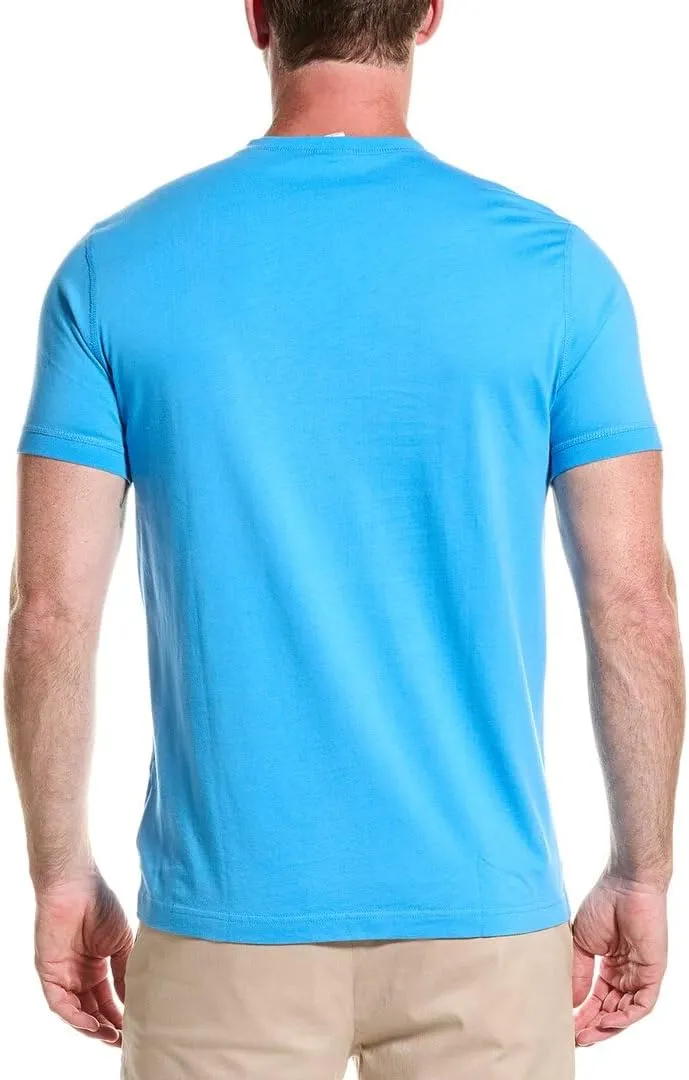 Brooks Brothers Men's Short Sleeve Cotton Jersey Henley Logo T-Shirt