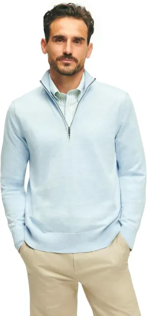 Brooks Brothers Men's Supima Cotton Long Sleeve Half-Zip Sweater