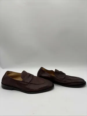 Brunello Cucinelli Men's Leather Flex Penny Loafers Brown Size 41.5 - Very Good
