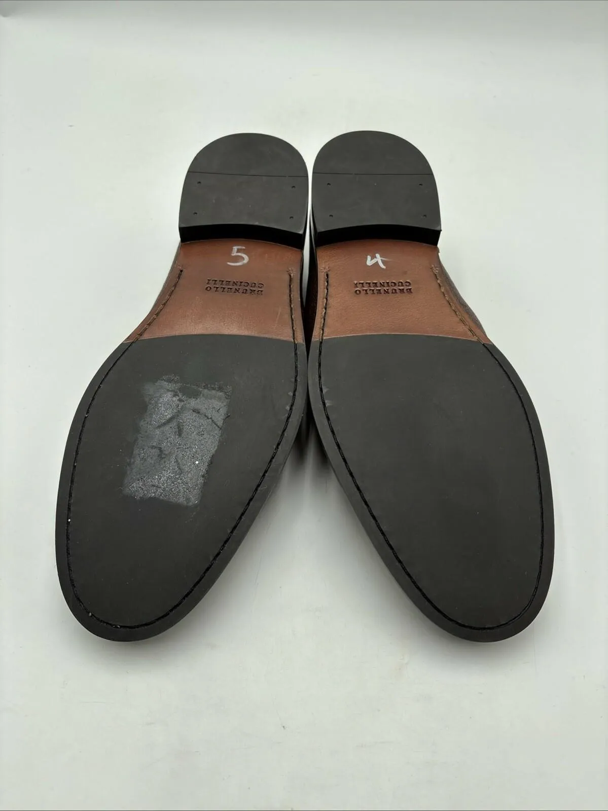 Brunello Cucinelli Men's Leather Flex Penny Loafers Brown Size 41.5 - Very Good