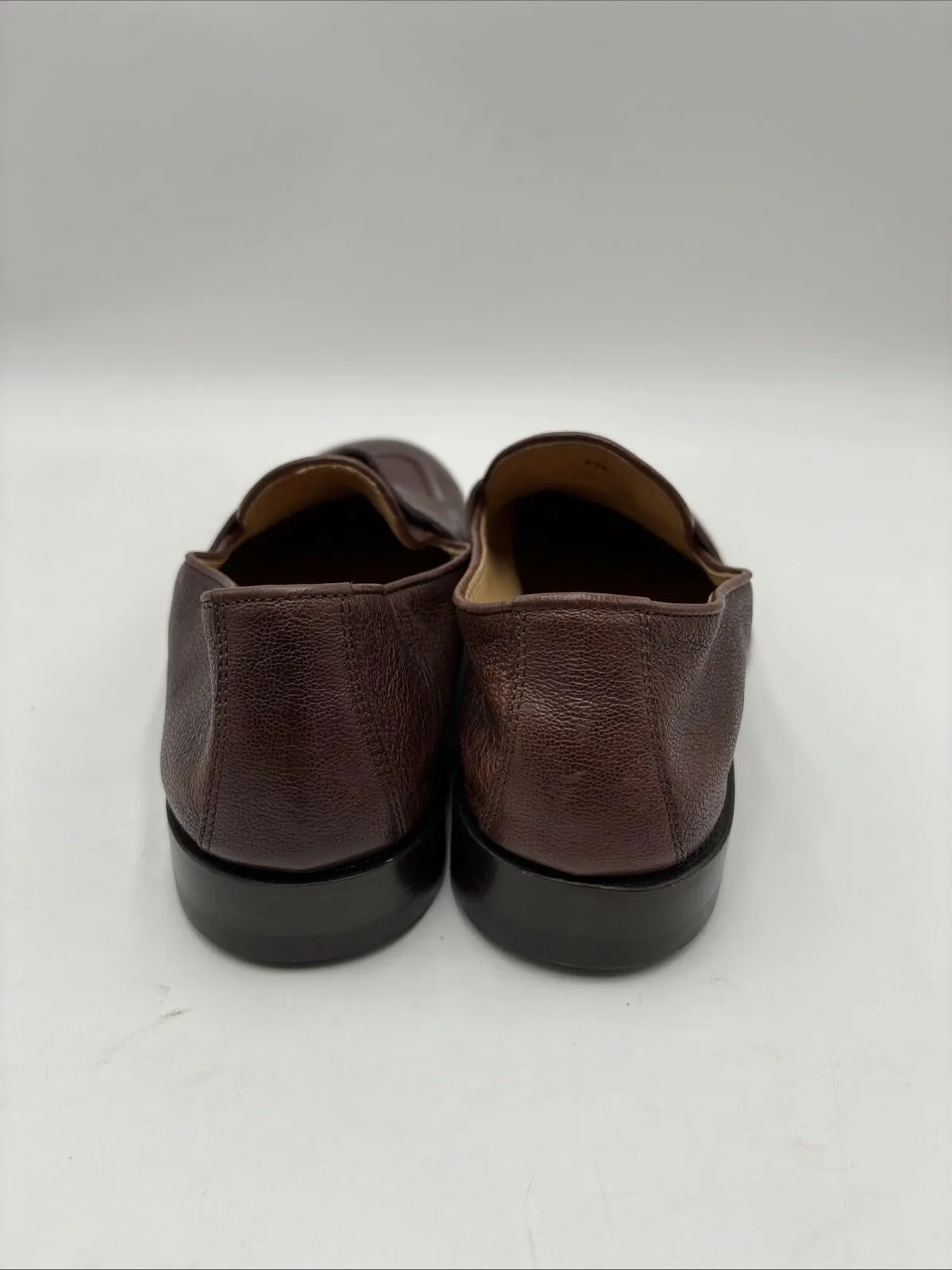 Brunello Cucinelli Men's Leather Flex Penny Loafers Brown Size 41.5 - Very Good