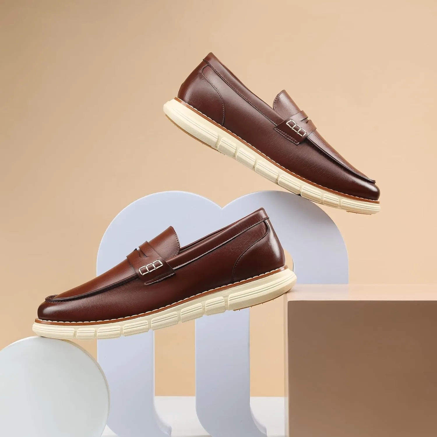 Bruno Marc Men's Casual Dress Shoes Slip-on Lightweight Penny Loafers EZFlex GlideBreeze