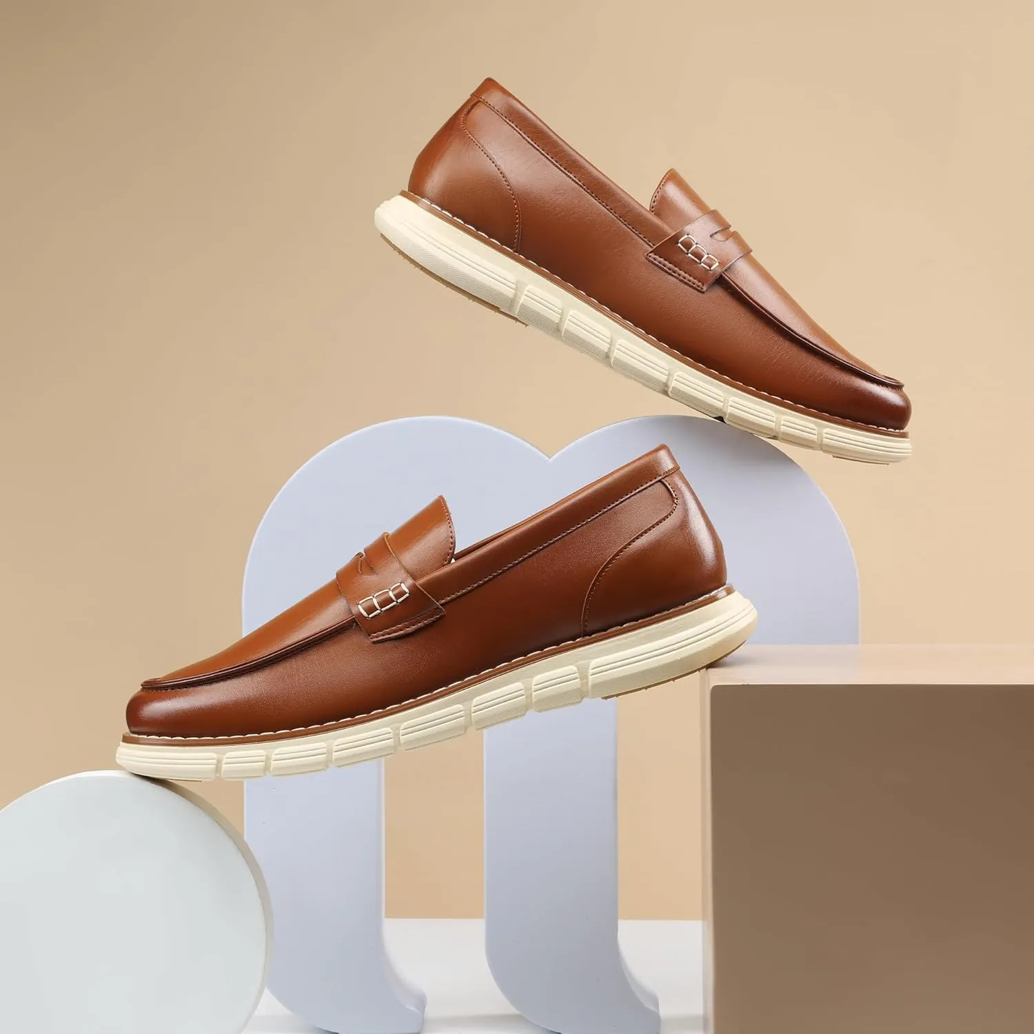Bruno Marc Men's Casual Dress Shoes Slip-on Lightweight Penny Loafers EZFlex GlideBreeze