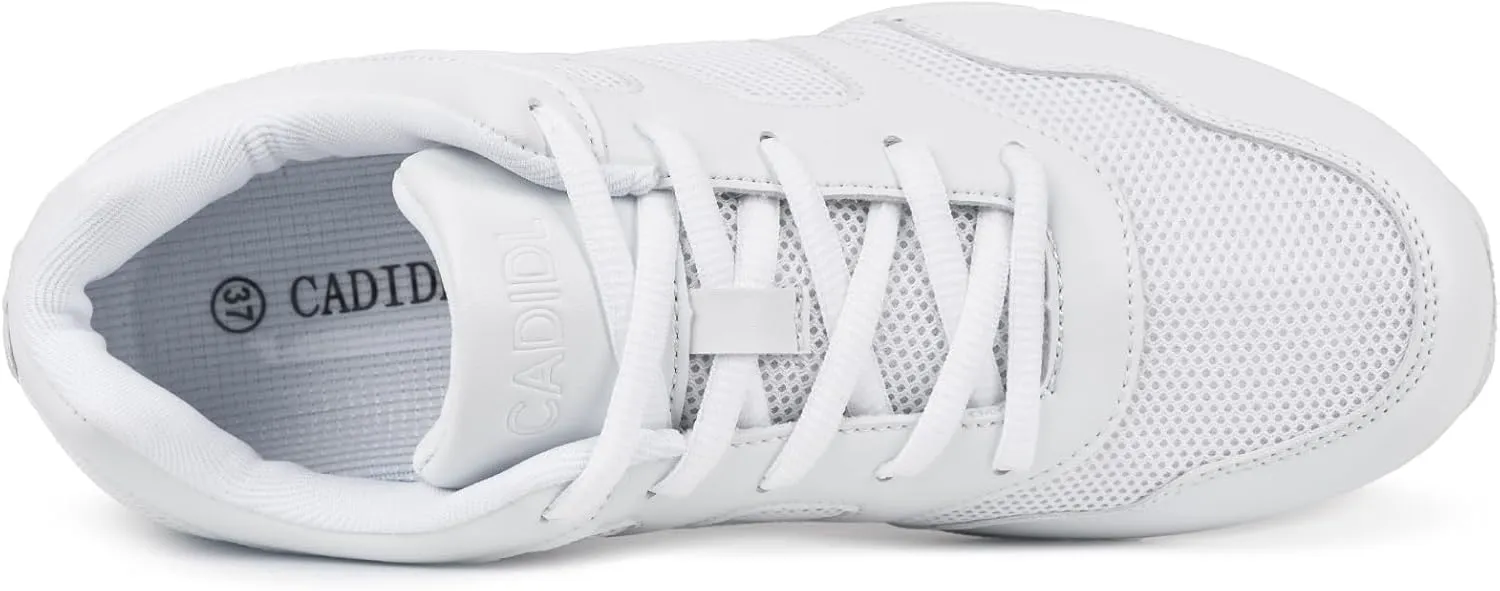 CADIDL Cheer Shoes for Women White Cheerleading Athletic Dance Shoes Girls Flats Tennis Walking Sneakers