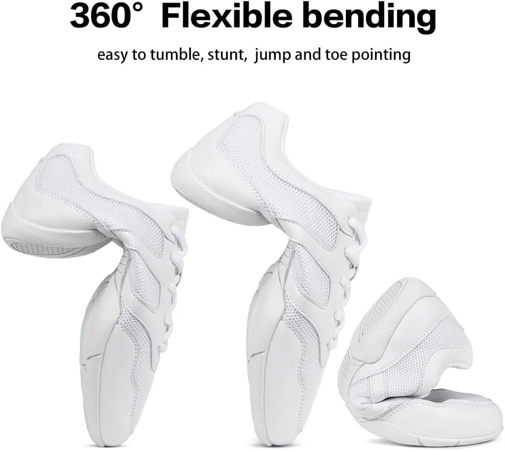 CADIDL Cheer Shoes for Women White Cheerleading Athletic Dance Shoes Girls Flats Tennis Walking Sneakers