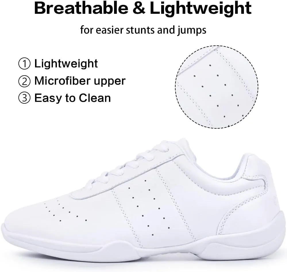 CADIDL Cheer Shoes Women White Cheerleading Dance Shoes