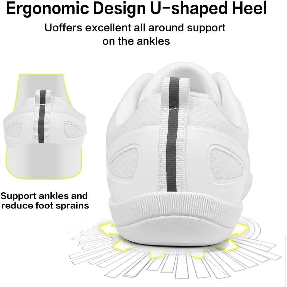 CADIDL Cheer Shoes Women White Cheerleading Dance Shoes