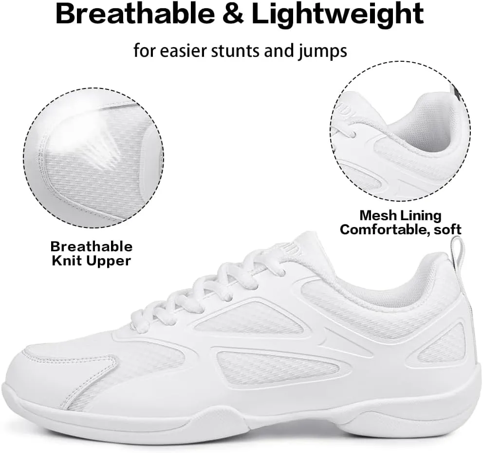 CADIDL Cheer Shoes Women White Cheerleading Dance Shoes