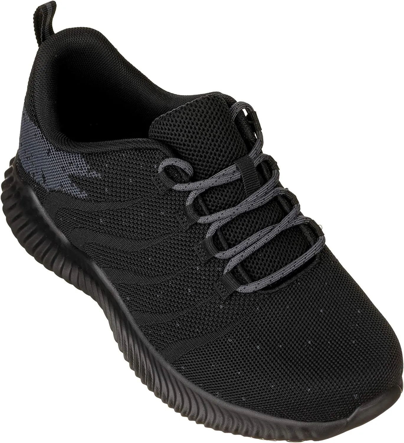 CALTO Men's Invisible Height Increasing Elevator Shoes - Black/Grey Ultra Lightweight Sporty Sneakers - 2.8 Inches Taller - Q216 - Size 9.5 D(M) US