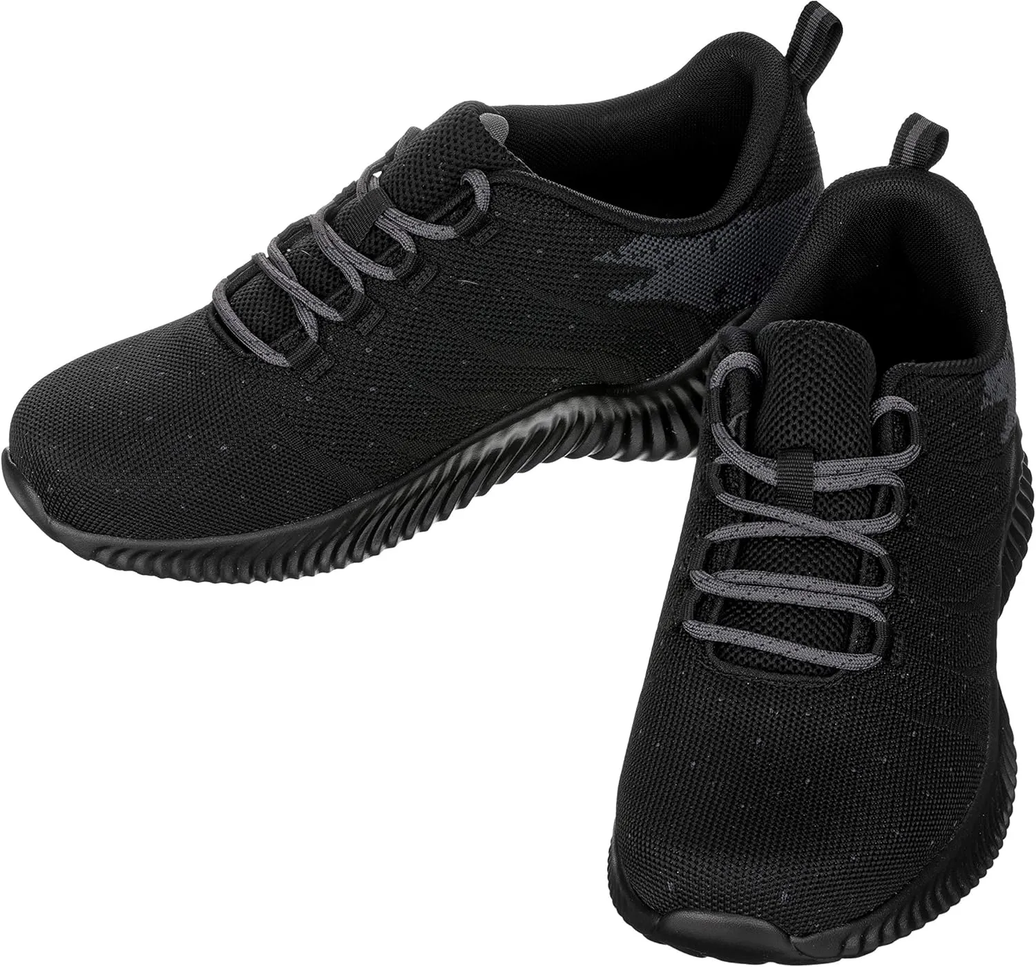 CALTO Men's Invisible Height Increasing Elevator Shoes - Black/Grey Ultra Lightweight Sporty Sneakers - 2.8 Inches Taller - Q216 - Size 9.5 D(M) US