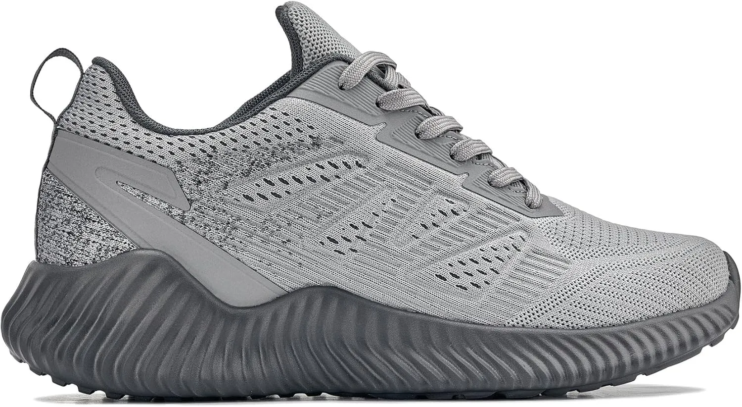CALTO Men's Invisible Height Increasing Elevator Shoes - Cement/Pewter Ultra Lightweight Sporty Sneakers - 2.4 Inches Taller - Q221 - Size 10 D(M) US
