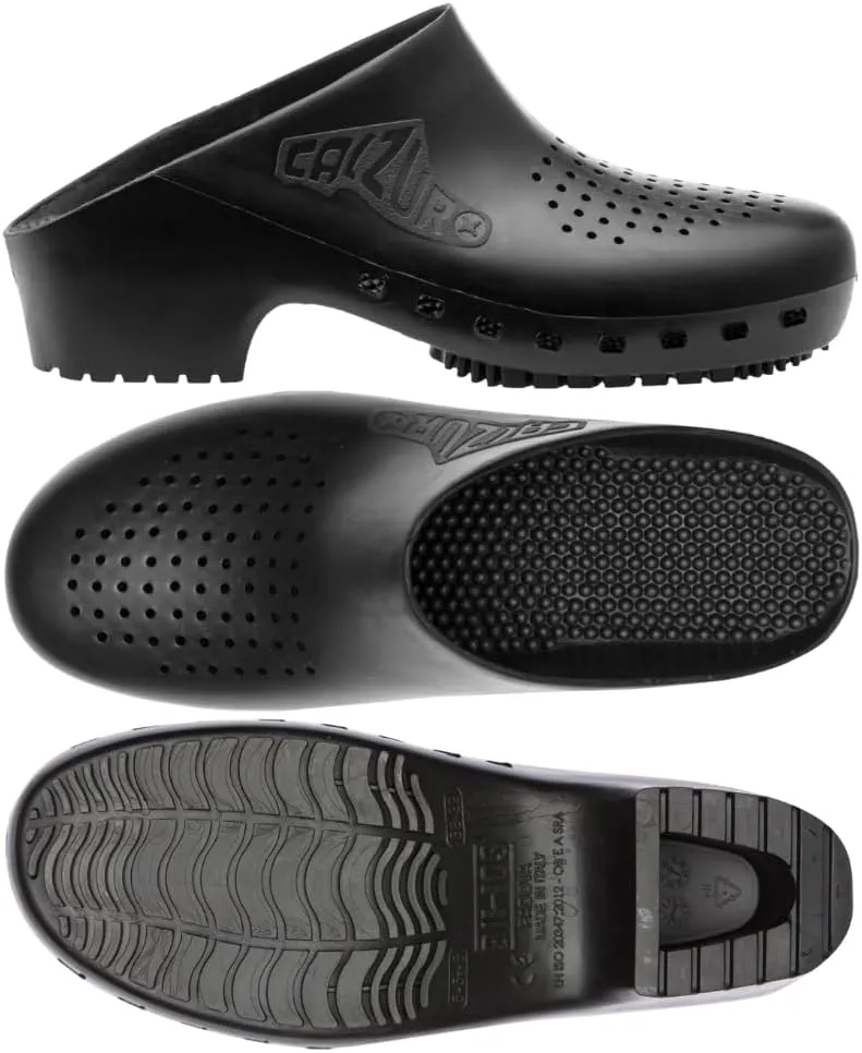 CALZURO Classic Work Clogs with Holes - Unisex Work Clogs for Women and Men - Non Slip Shoes - Autoclavable Rubber Kitchen Shoes and Nursing Clogs