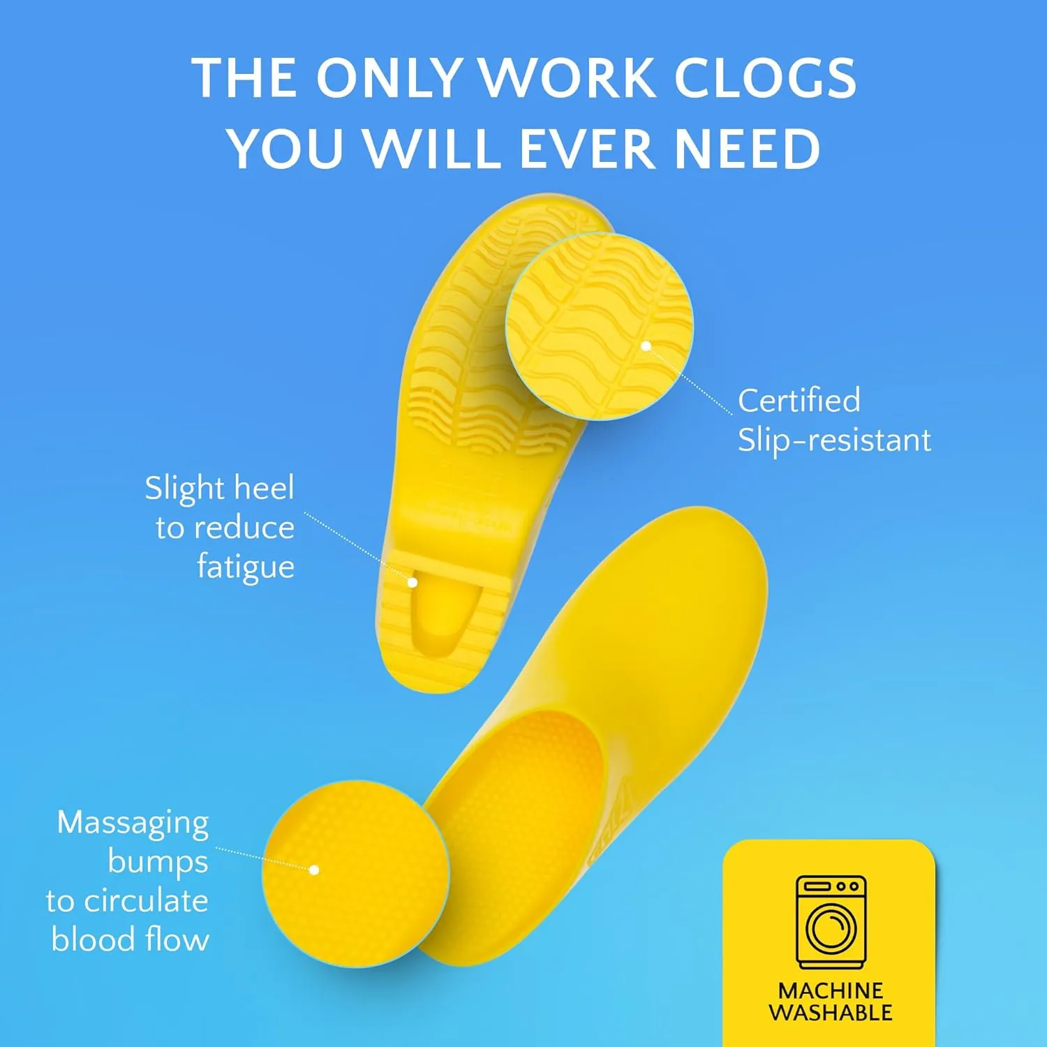 CALZURO Classic Work Clogs Without Holes - Unisex Nursing Clogs - Non Slip Shoes - Autoclavable Rubber Kitchen Shoes for Women and Men -