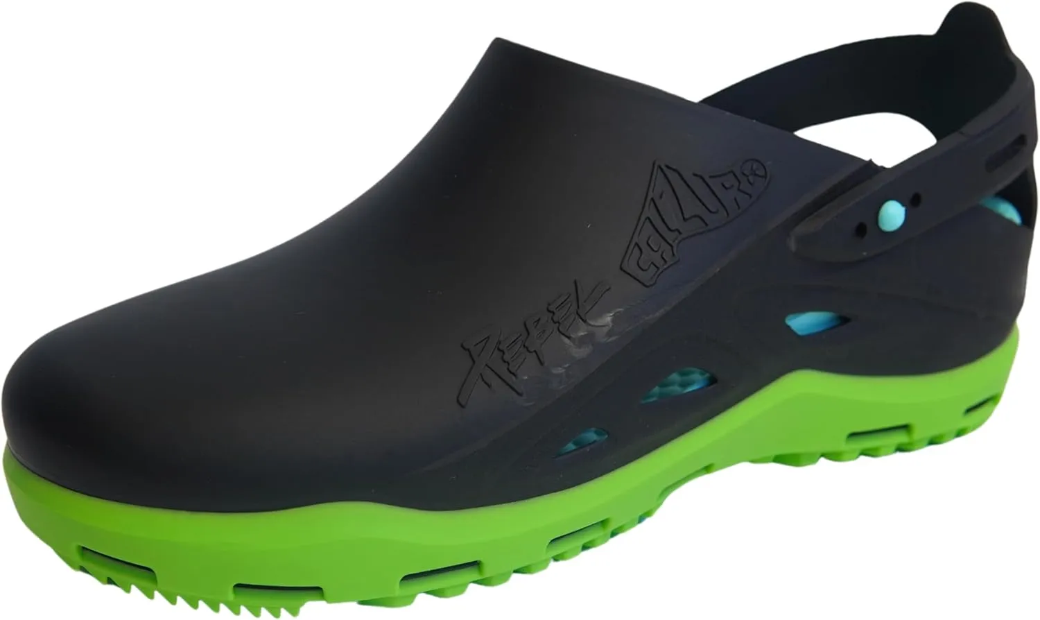CALZURO Rebel - Non Slip Shoes - Rubber Slip Resistant Clogs with Adjustable Rear Strap - Autoclavable Non Slip Work Shoes for Men and Women