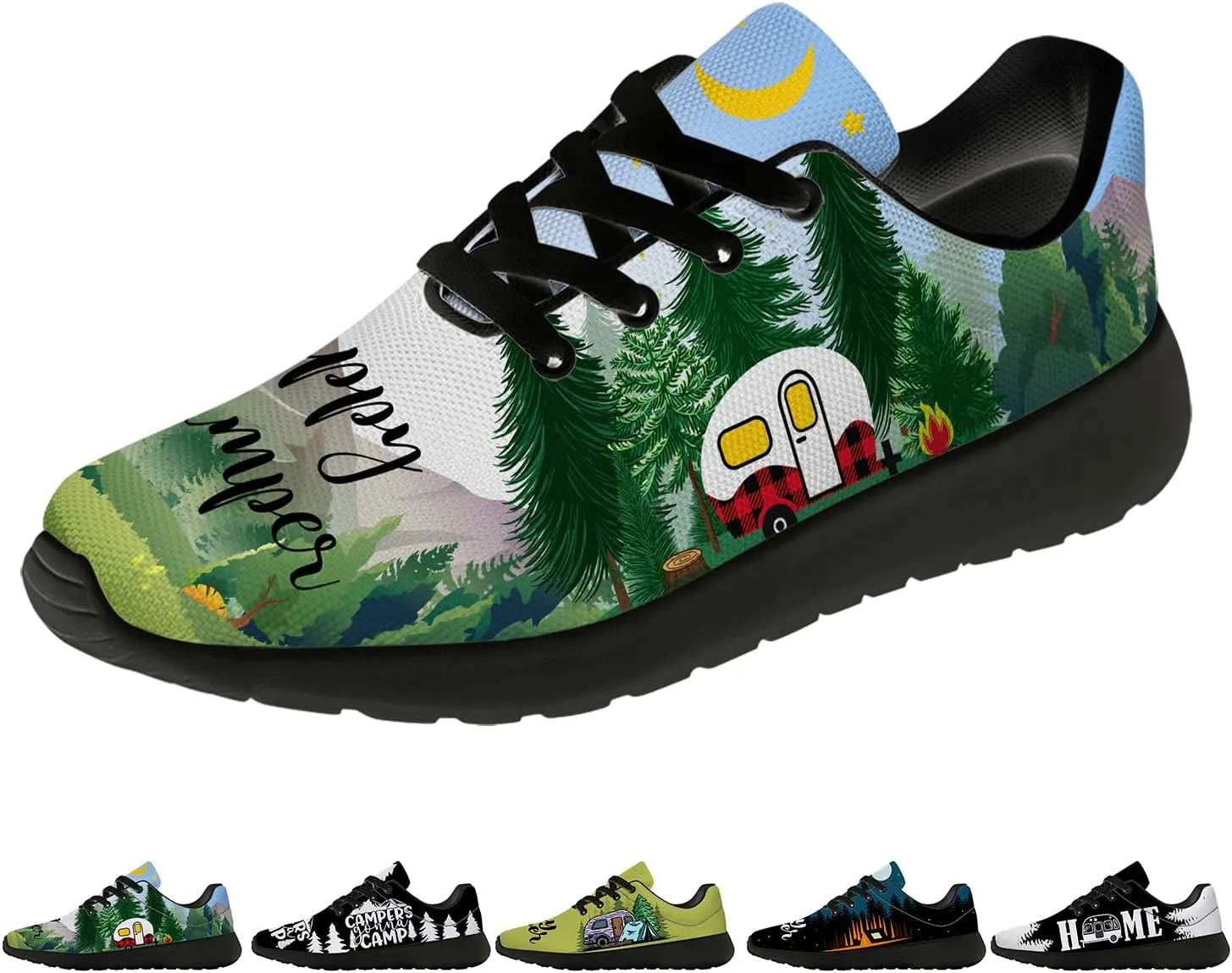 Camper Shoes for Women Men Running Shoes Walking Sneakers Black Tennis Shoes Gifts for Women Men