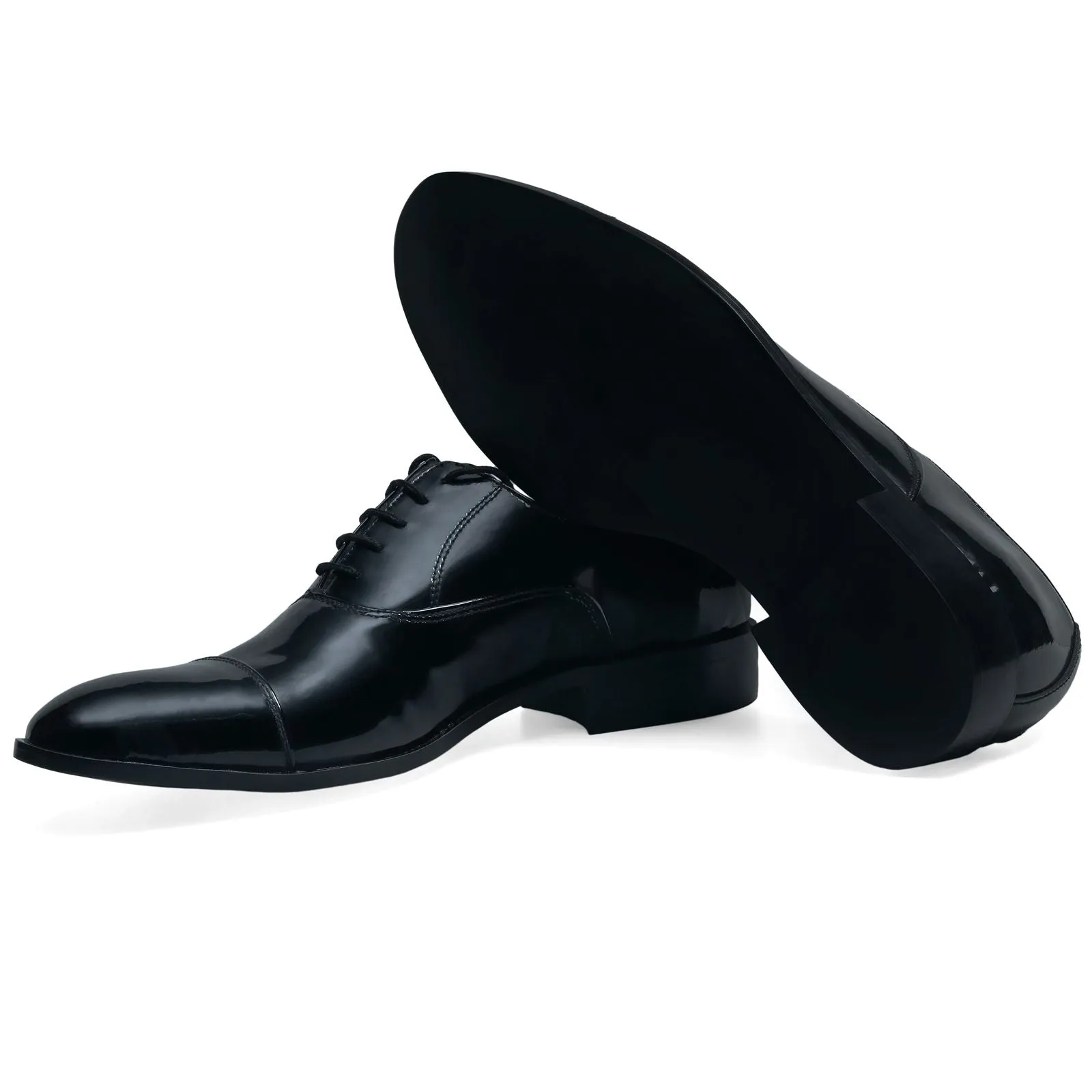 Cap Toe Black Oxfords for Men