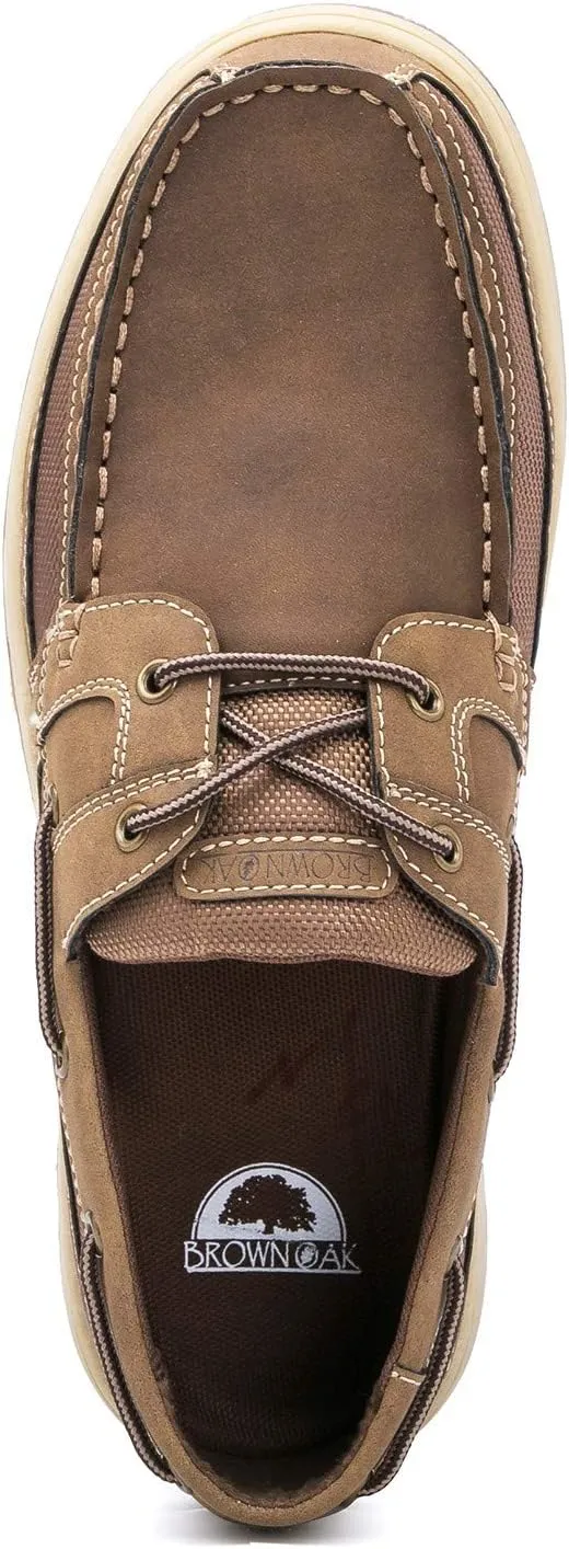 Casual Boat Slip on Shoes for Men - Durable Memory Foam Comfort Boat Shoes Men - Rubber Sole, Faux Leather and Lace-Up Mens Casual Shoes
