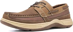 Casual Boat Slip on Shoes for Men - Durable Memory Foam Comfort Boat Shoes Men - Rubber Sole, Faux Leather and Lace-Up Mens Casual Shoes