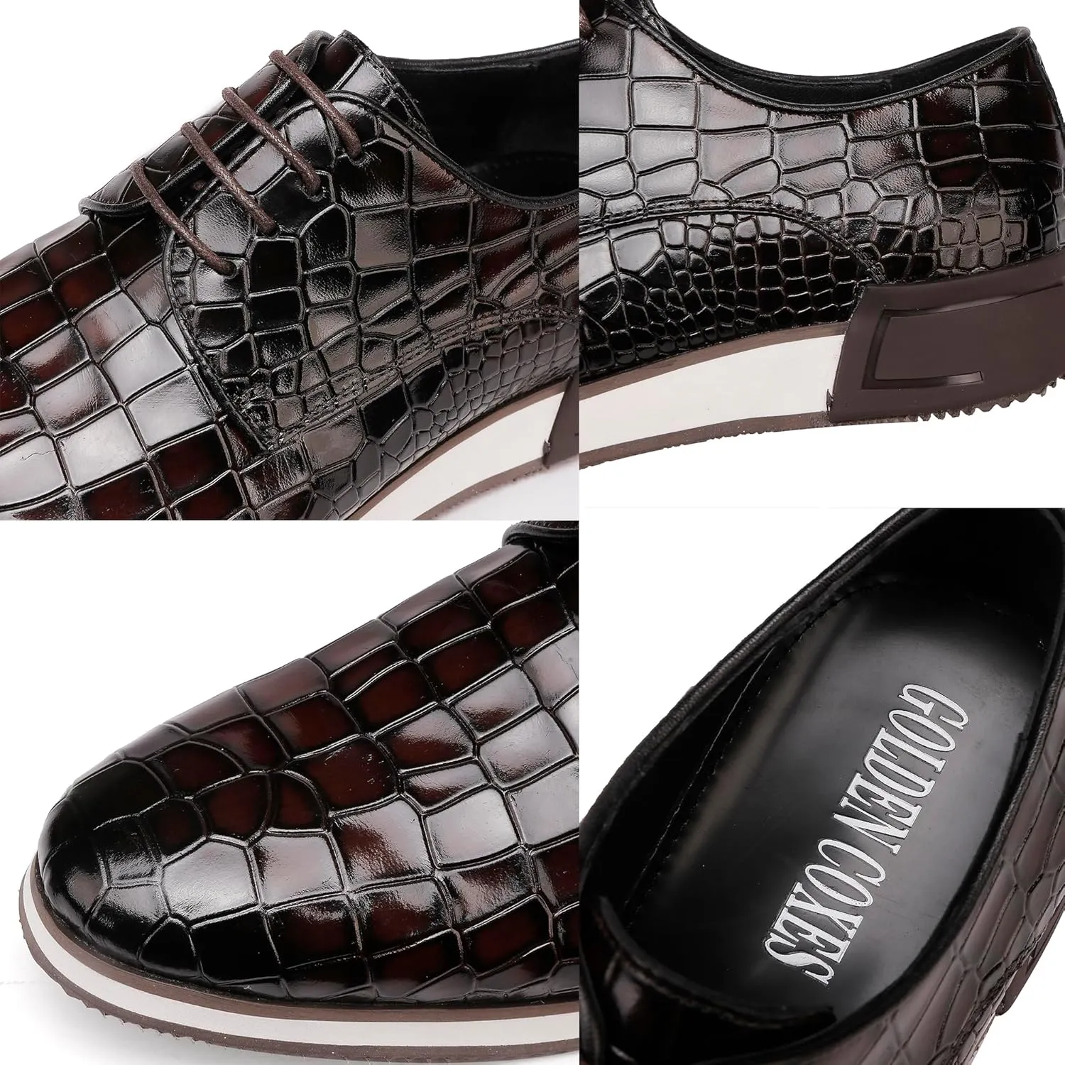 Casual Men's Dress Lace-up Oxfords Shoes Classic Formal Business Dress Sneakers Wedding Party Dress Shoes for Mens