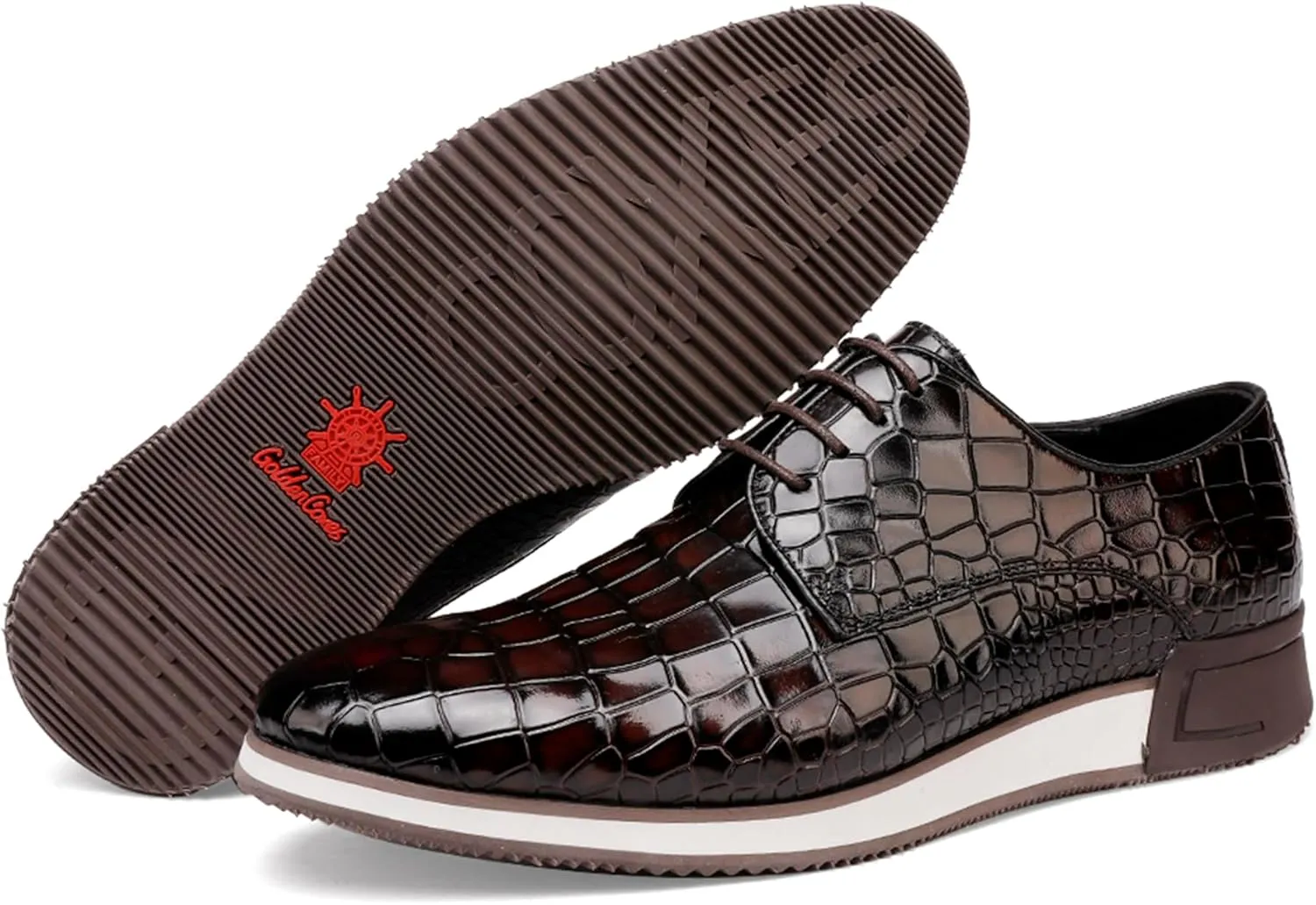 Casual Men's Dress Lace-up Oxfords Shoes Classic Formal Business Dress Sneakers Wedding Party Dress Shoes for Mens