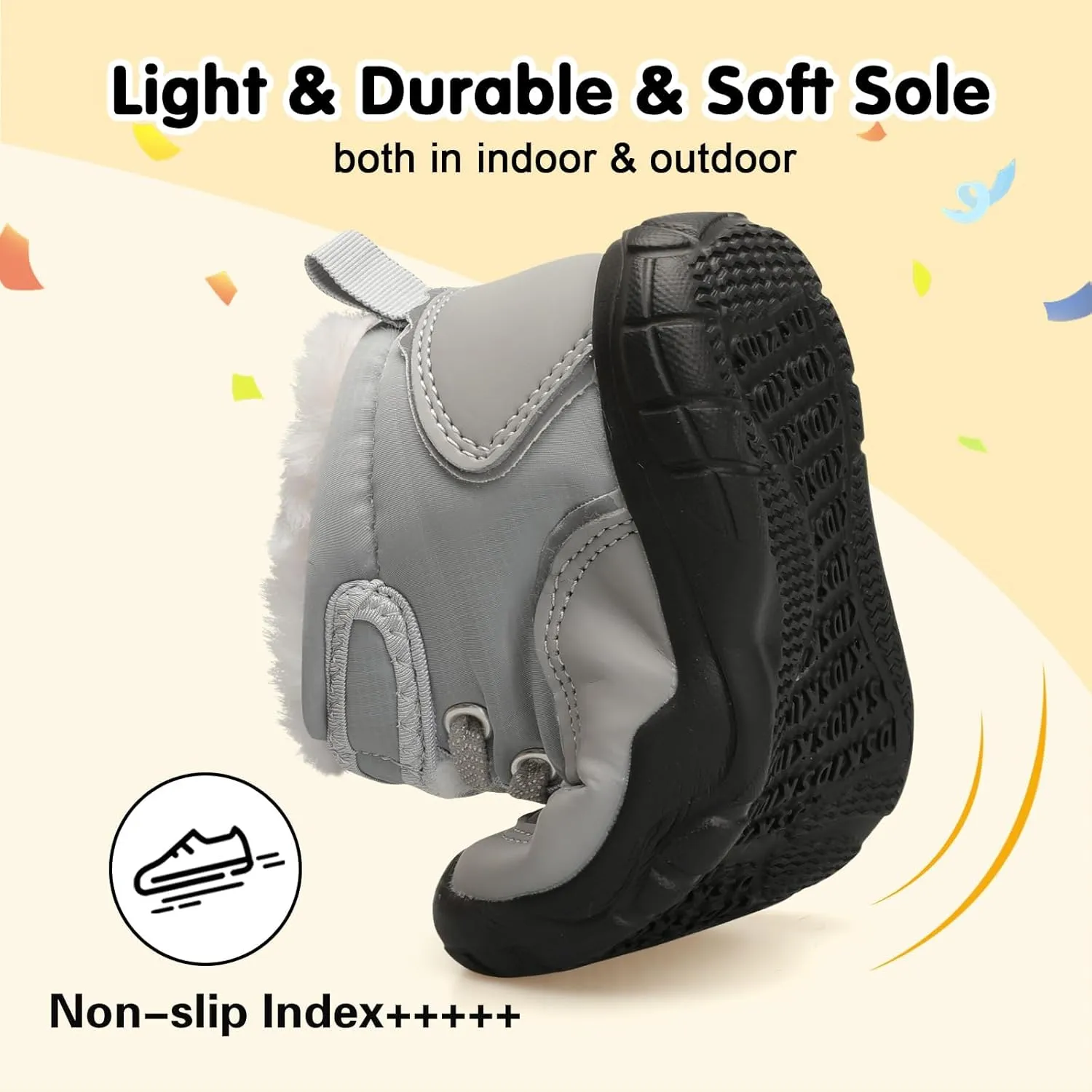 Centipede Demon Toddler Boots Boys Girls Winter Boots Waterproof Fleece Kids Snow Boots Faux Fur Booties Warm Walking Shoes for Indoor Outdoor