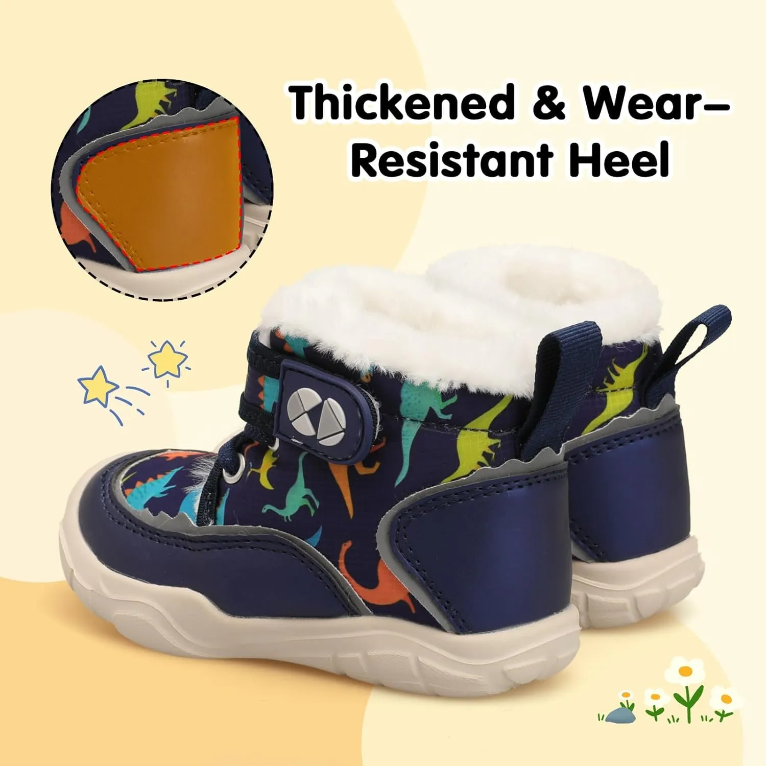 Centipede Demon Toddler Boots Boys Girls Winter Boots Waterproof Fleece Kids Snow Boots Faux Fur Booties Warm Walking Shoes for Indoor Outdoor