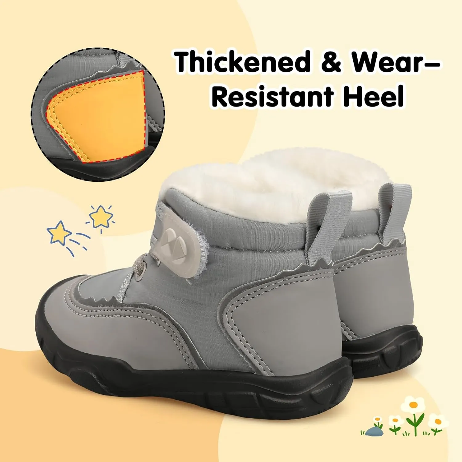 Centipede Demon Toddler Boots Boys Girls Winter Boots Waterproof Fleece Kids Snow Boots Faux Fur Booties Warm Walking Shoes for Indoor Outdoor