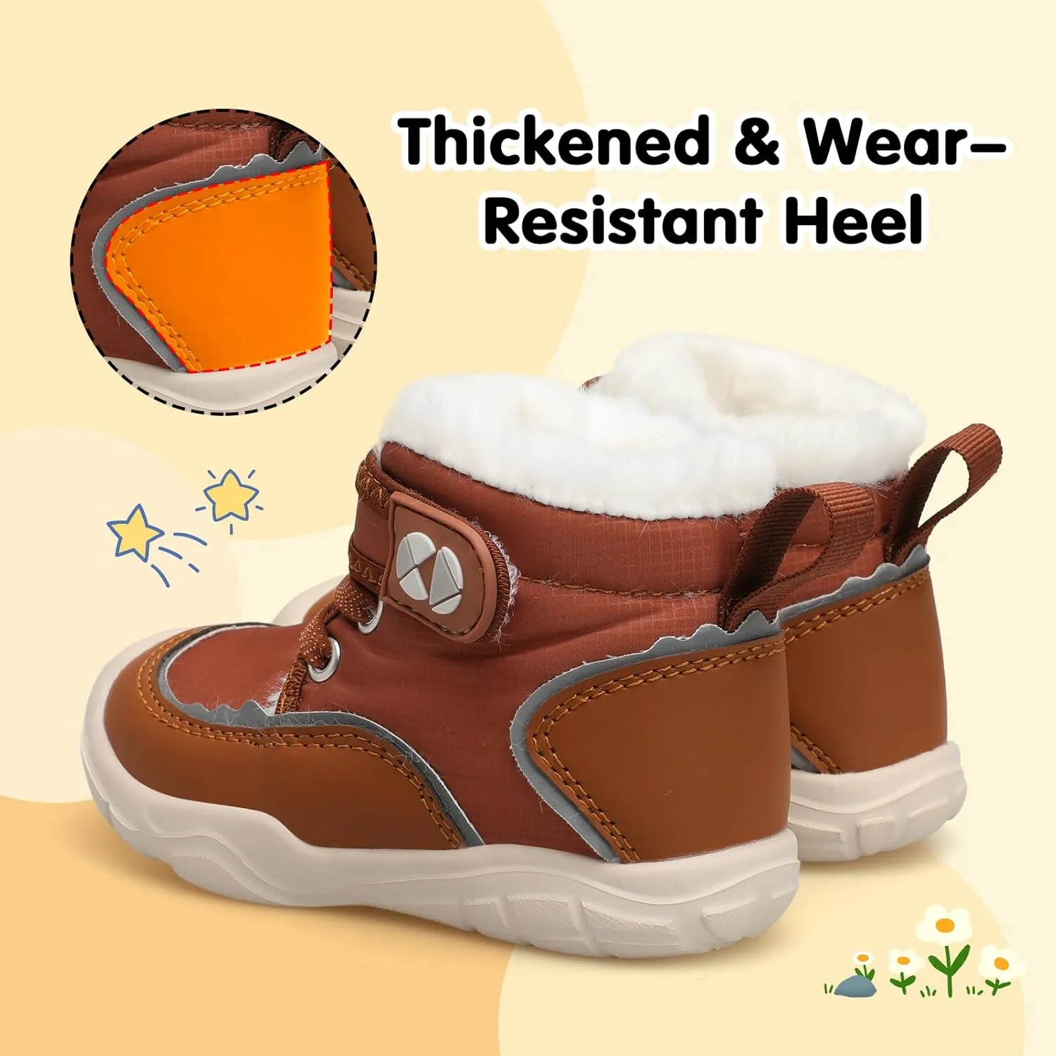 Centipede Demon Toddler Boots Boys Girls Winter Boots Waterproof Fleece Kids Snow Boots Faux Fur Booties Warm Walking Shoes for Indoor Outdoor