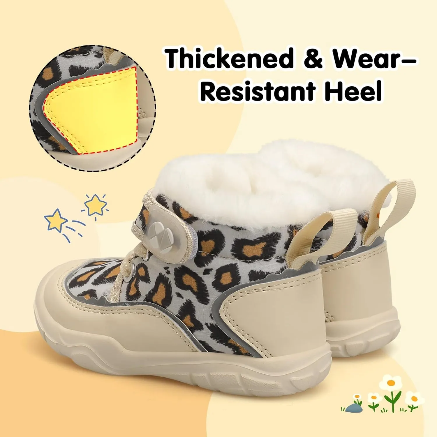 Centipede Demon Toddler Boots Boys Girls Winter Boots Waterproof Fleece Kids Snow Boots Faux Fur Booties Warm Walking Shoes for Indoor Outdoor