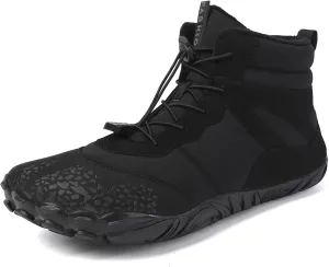 CERYTHRINA Men Women Barefoot Shoes Winter Wide Toe Box Walking Boots Plush Lined Warm Snow Boots Outdoor Anti-Slip Ankle Boots