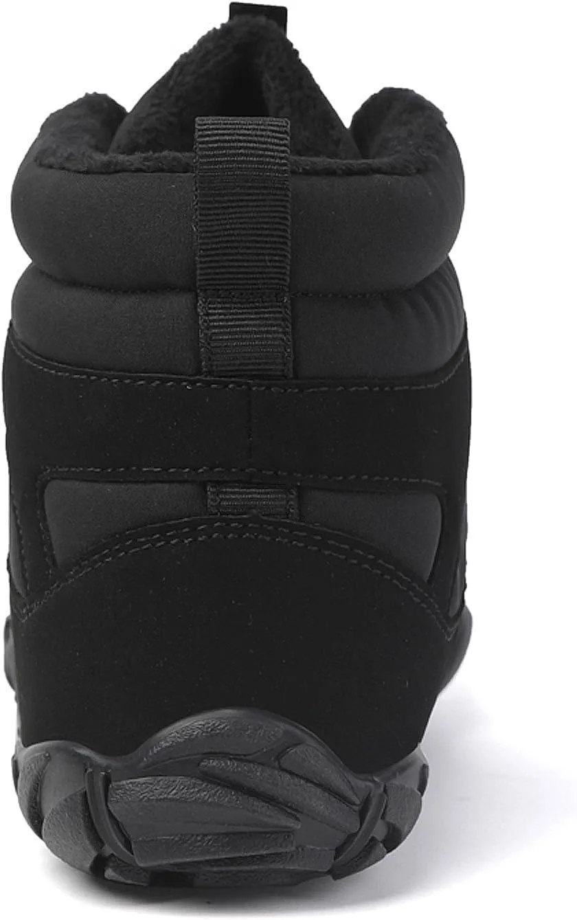 CERYTHRINA Men Women Barefoot Shoes Winter Wide Toe Box Walking Boots Plush Lined Warm Snow Boots Outdoor Anti-Slip Ankle Boots