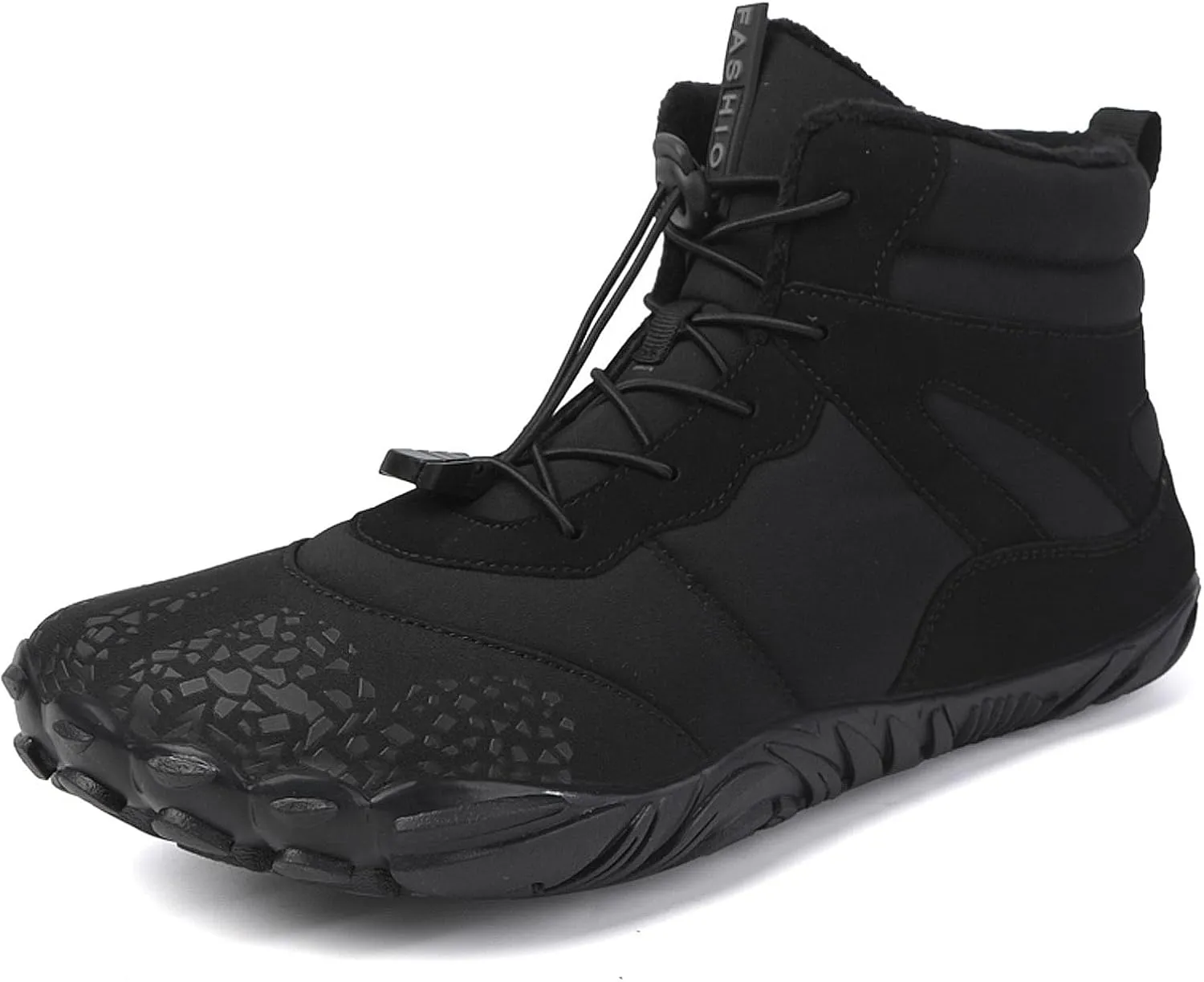 CERYTHRINA Men Women Barefoot Shoes Winter Wide Toe Box Walking Boots Plush Lined Warm Snow Boots Outdoor Anti-Slip Ankle Boots