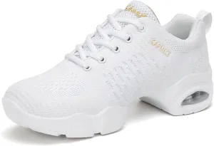 CERYTHRINA Women's Jazz Shoes Lace-up Sneakers Modern Dance Shoes Platform Walking Dance Shoes