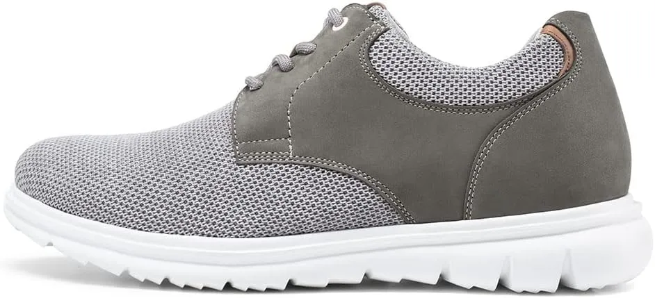 CHAMARIPA Men Elevator Sneakers Sports Shoes Mesh Lace up Shoes Light Weight Height Increasing Shoes Hidden Heel Trainers