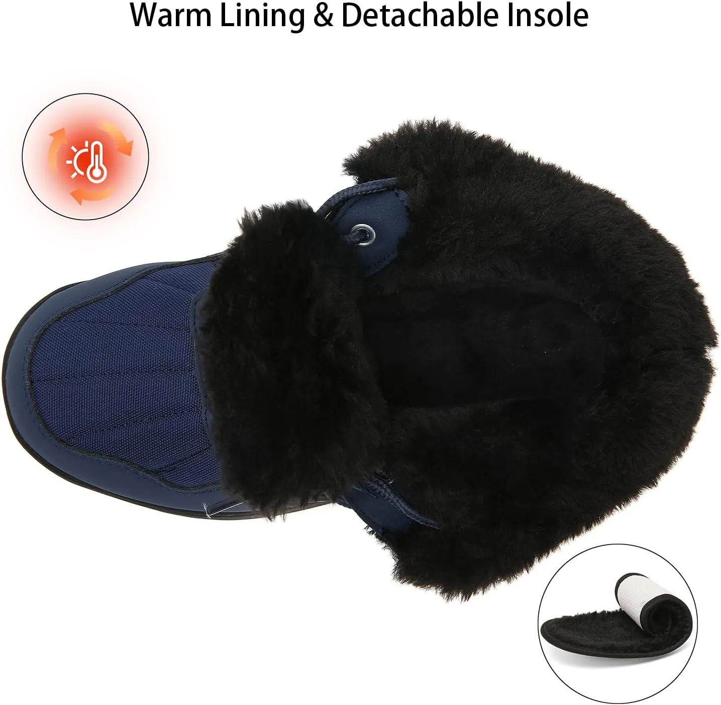 ChayChax Women's Winter Snow Boots with Fur Lined Lightweight Ankle Booties Anti Slip Comfortable Warm Winter Shoes
