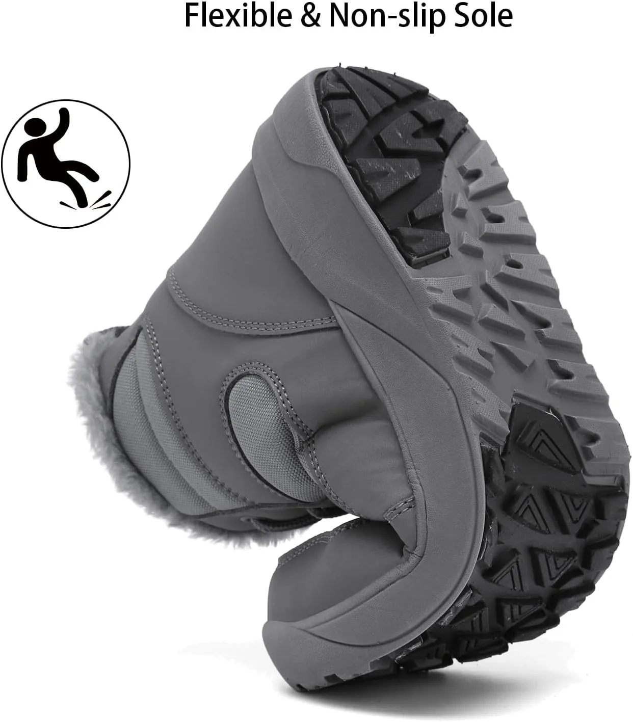 ChayChax Women's Winter Snow Boots with Fur Lined Lightweight Ankle Booties Anti Slip Comfortable Warm Winter Shoes