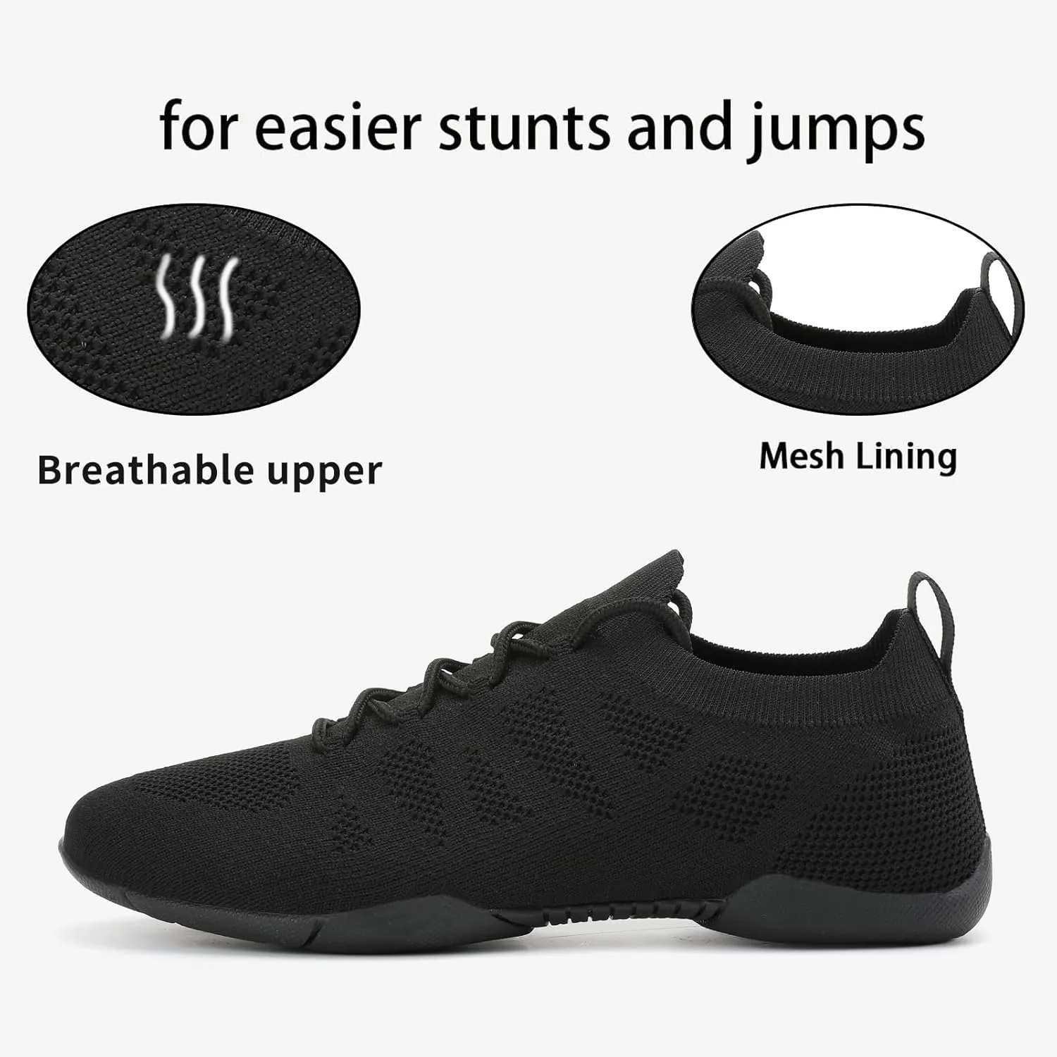 Cheer Shoes Girls White Cheerleading Shoes Breathable Youth Cheer Training Competition Sneakers Athletic Lightweight Comfortable Black Cheer Shoes