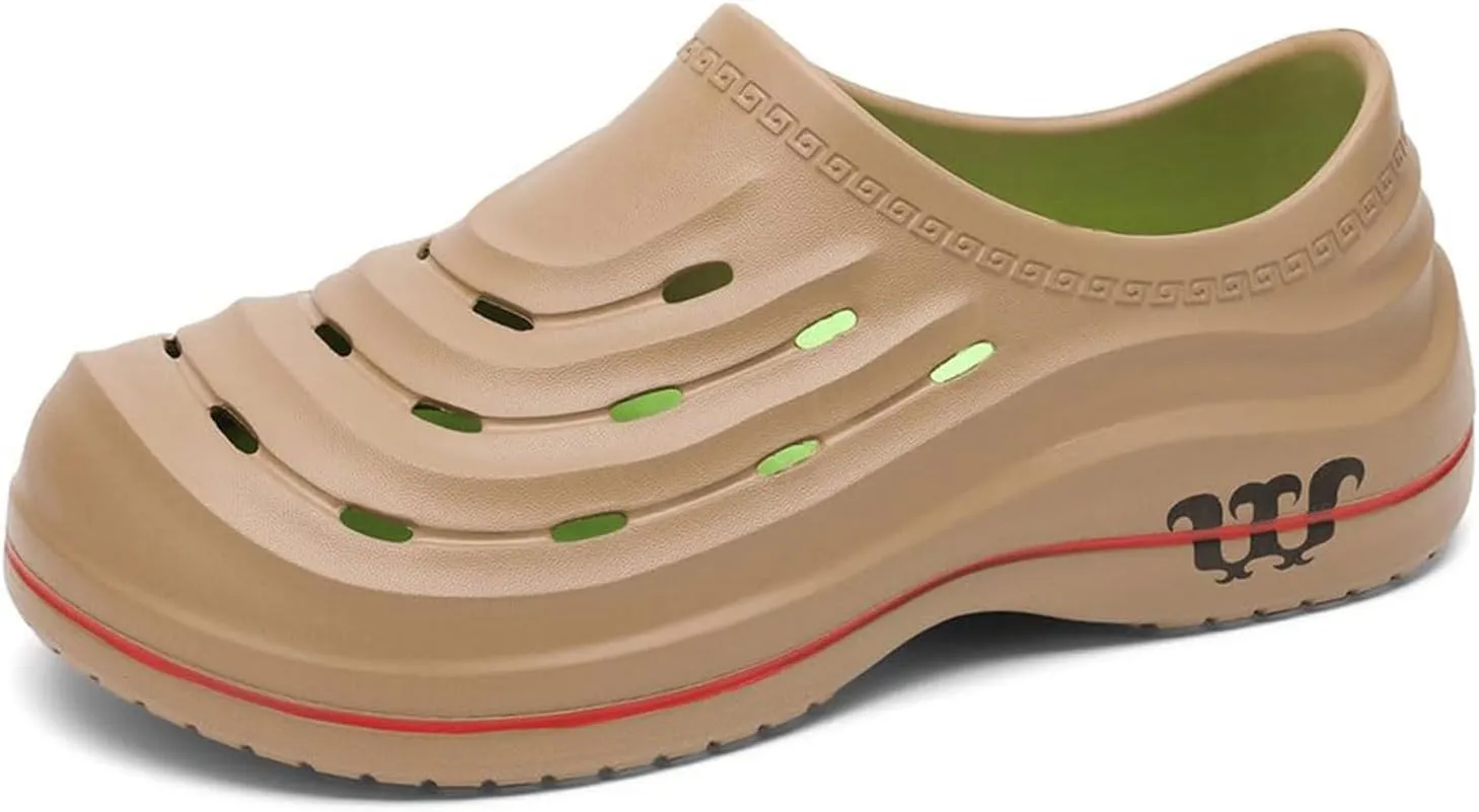 Chef Shoes for Men Women,Oil Resistant Waterproof Arch Support Clogs,Lightweight Breathable Kitchen Shoes Wide Toe Box Beach Slippers,Quick Dry Slip-on Garden Clogs with Removable Cushion Footbed