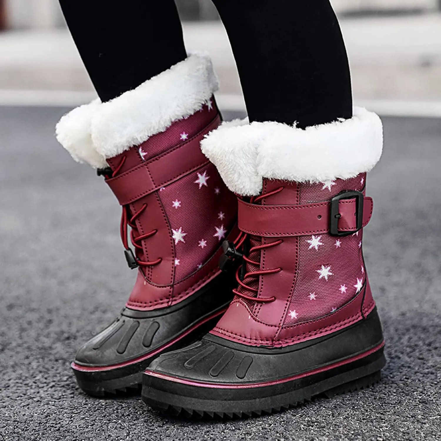 Children Shoes Snow Boots Girls Boys OutdoorBoots Warm Boots With Cotton Snow Boots Big Kids Mid Calf Girl Boots Size 1