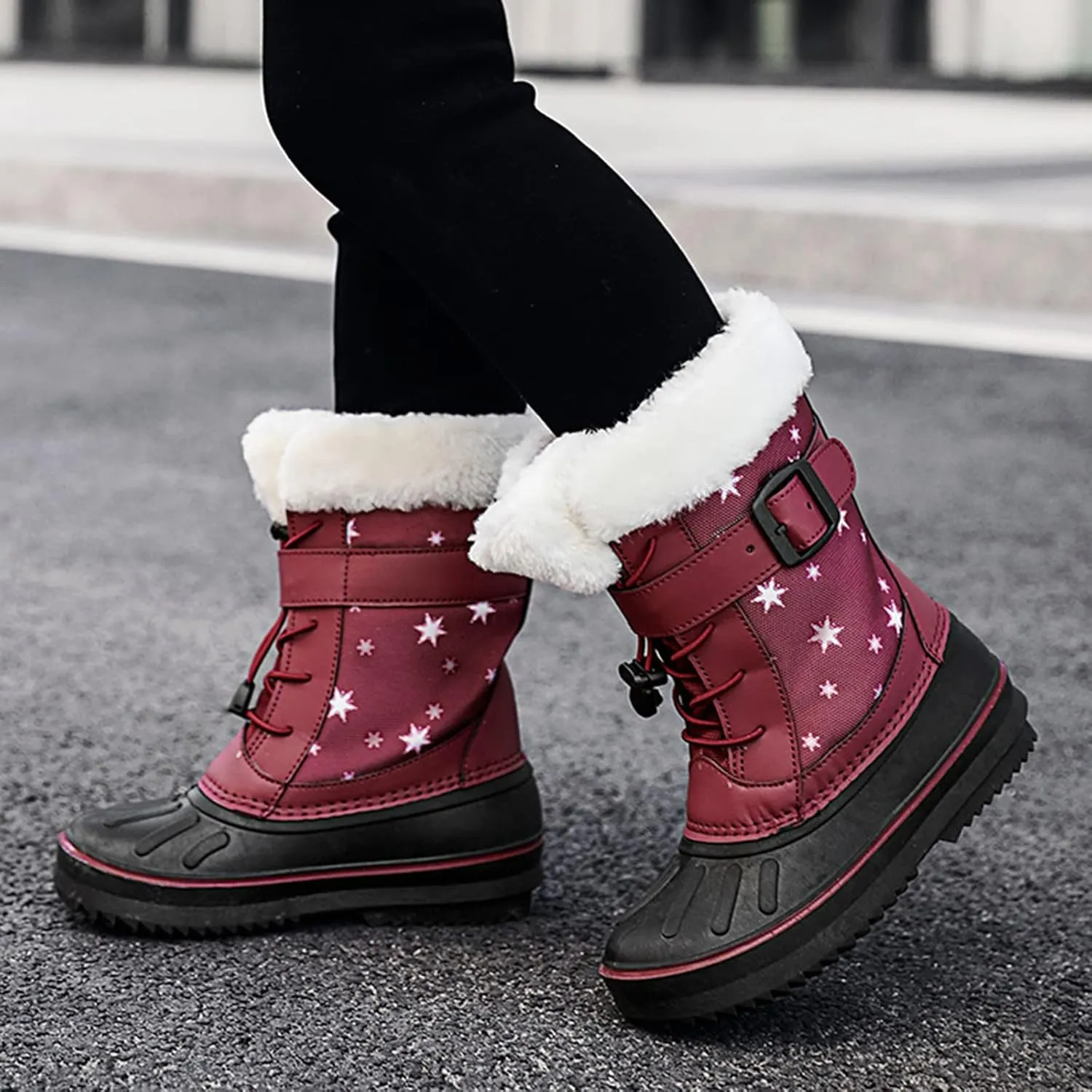Children Shoes Snow Boots Girls Boys OutdoorBoots Warm Boots With Cotton Snow Boots Big Kids Mid Calf Girl Boots Size 1