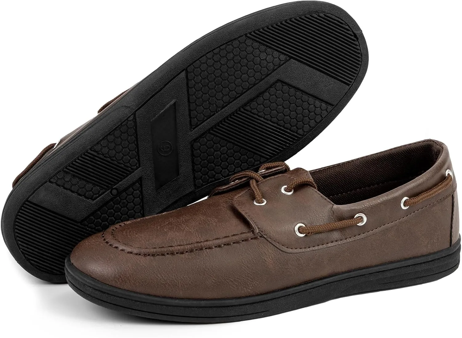 CHIN·MOON Men's Penny Loafers Slip-Ons Casual Boat Driving Walking Shoes Waterproof PU Footwear