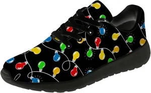 Christmas Lights Shoes for Women Men Running Tennis Shoes Christmas Sneakers Gifts for Women Men