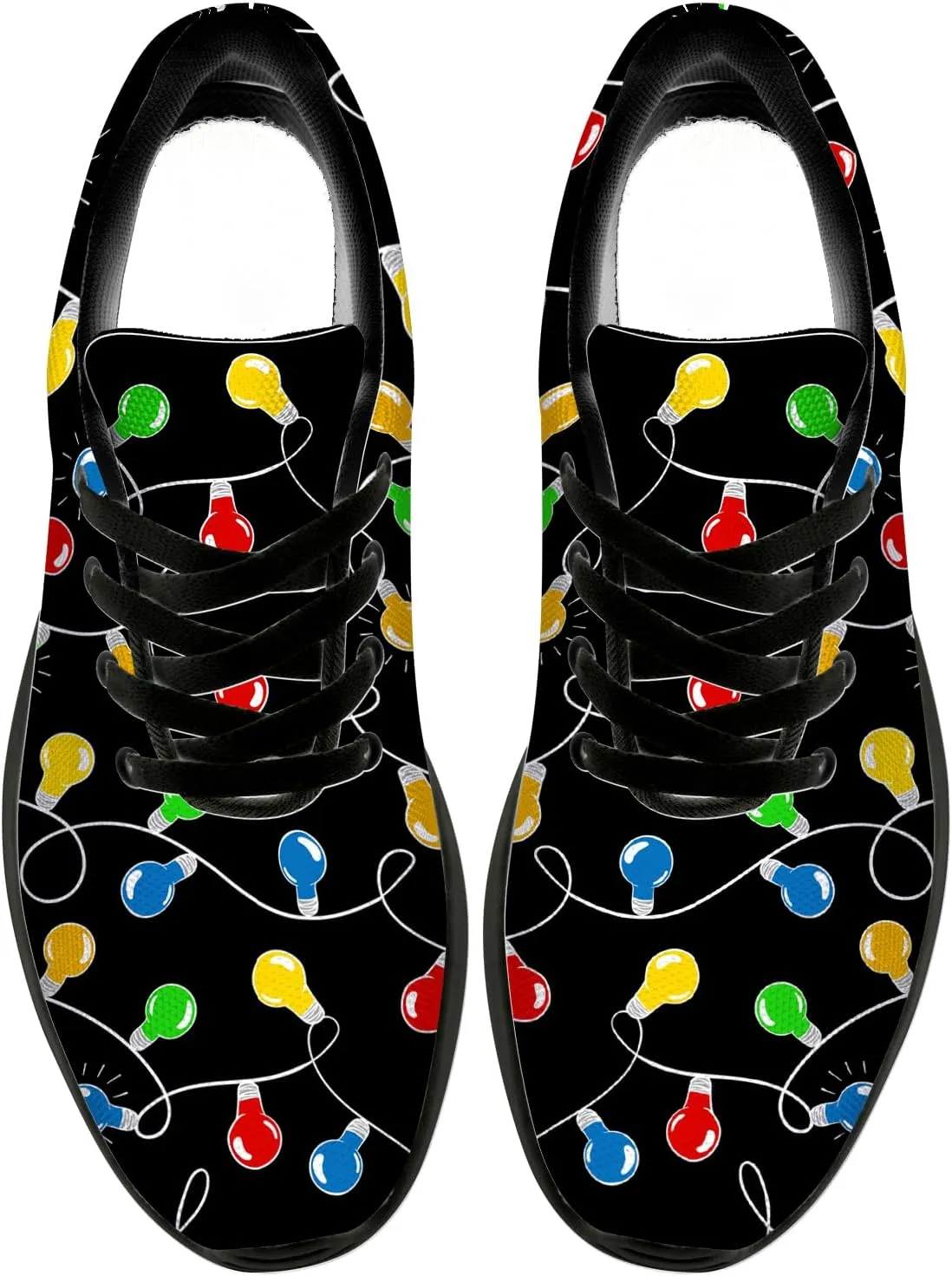 Christmas Lights Shoes for Women Men Running Tennis Shoes Christmas Sneakers Gifts for Women Men
