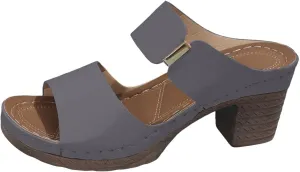 Chunky Heel Sandals for Women 2025 Summer Hollow Out Open Toe Low Heel Sandals, Comfortable Two Strap Slip on Wedges Trendy Dressy Dress Shoes