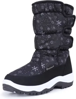 CIOR Women's Snow Boots Winter Water-Resistant Fur Lined Frosty Anti-Slip Warm Snow Boots U120WMX003-Black Snow-39