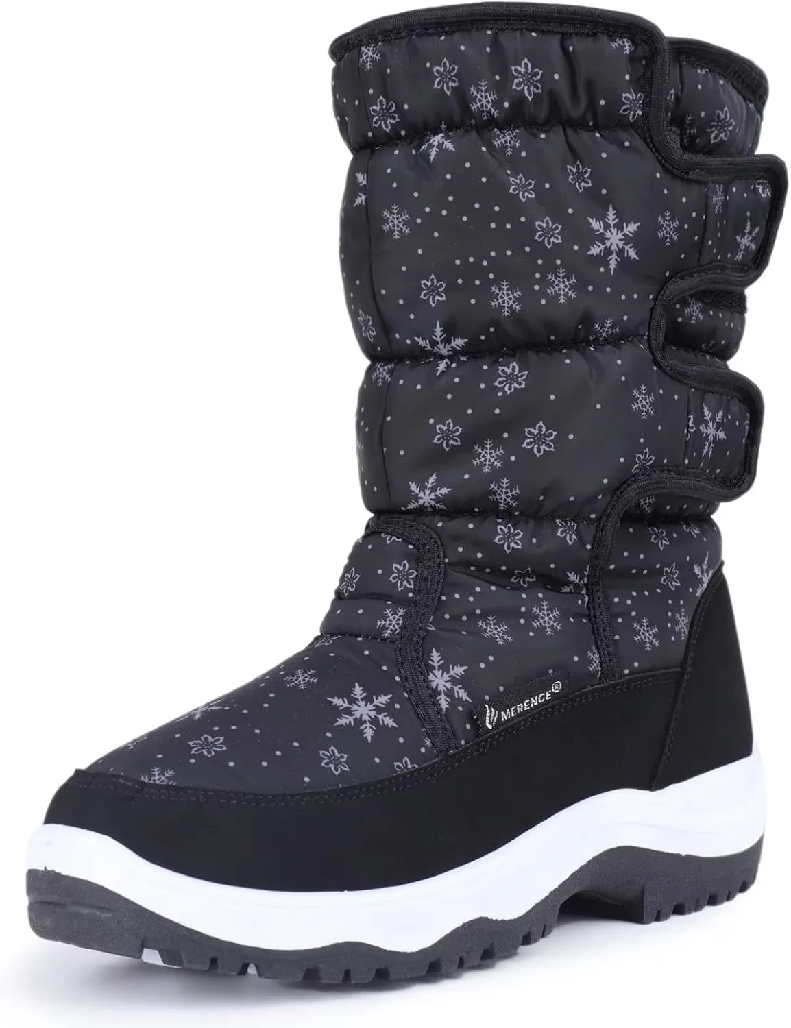 CIOR Women's Snow Boots Winter Water-Resistant Fur Lined Frosty Anti-Slip Warm Snow Boots U120WMX003-Black Snow-39