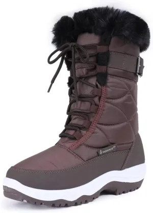CIOR Women's Snow Boots Winter Water-Resistant Fur Lined Frosty Warm Snow Boots U120WMX005-D.Brown-40
