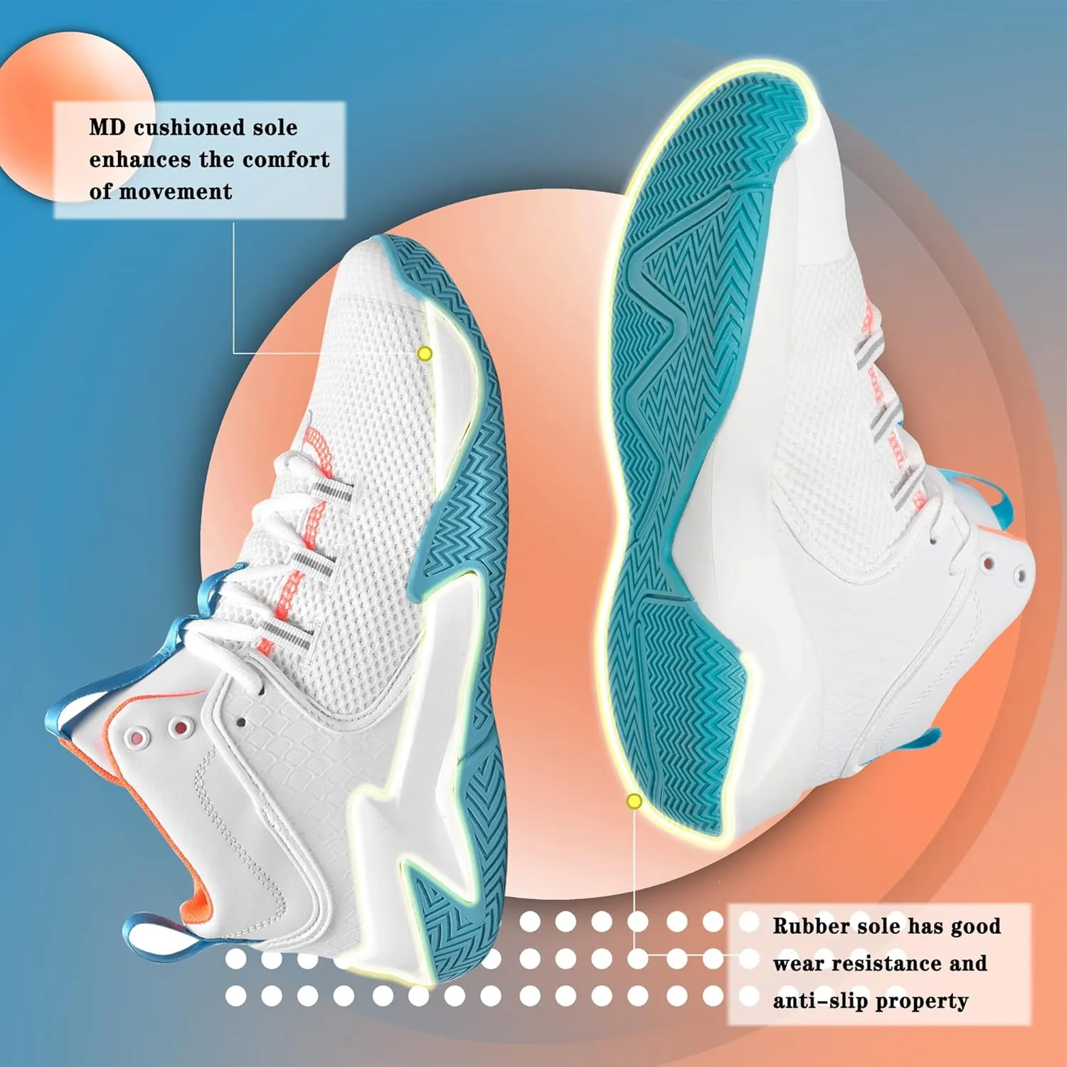 CJSPORX Mens Basketball Shoes Breathable Non Slip Running Fashion Sneakers