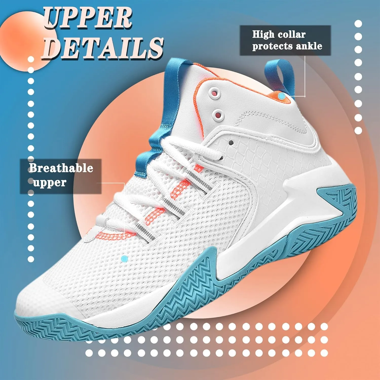 CJSPORX Mens Basketball Shoes Breathable Non Slip Running Fashion Sneakers